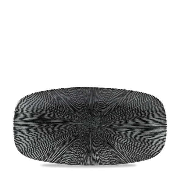 Assiette Rectangulaire Chefs Oblong Agano Black 29.8X15.3Cm